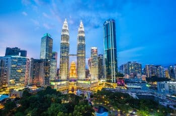 Beautiful architecture building exterior city in kuala lumpur sk