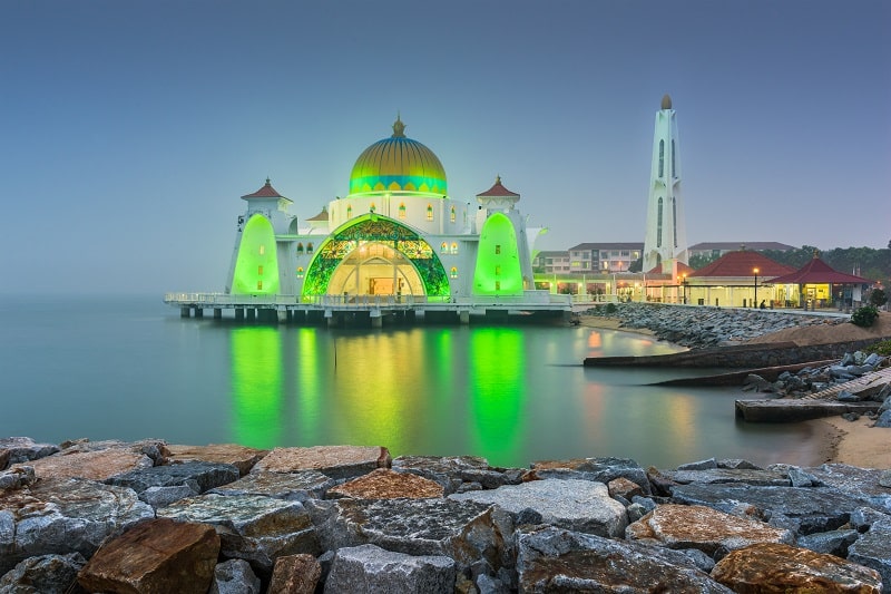 Malacca Straits Mosque in Malacca, Malaysia