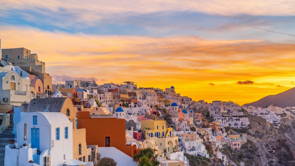 Sunrise in Oia Santorini Greece