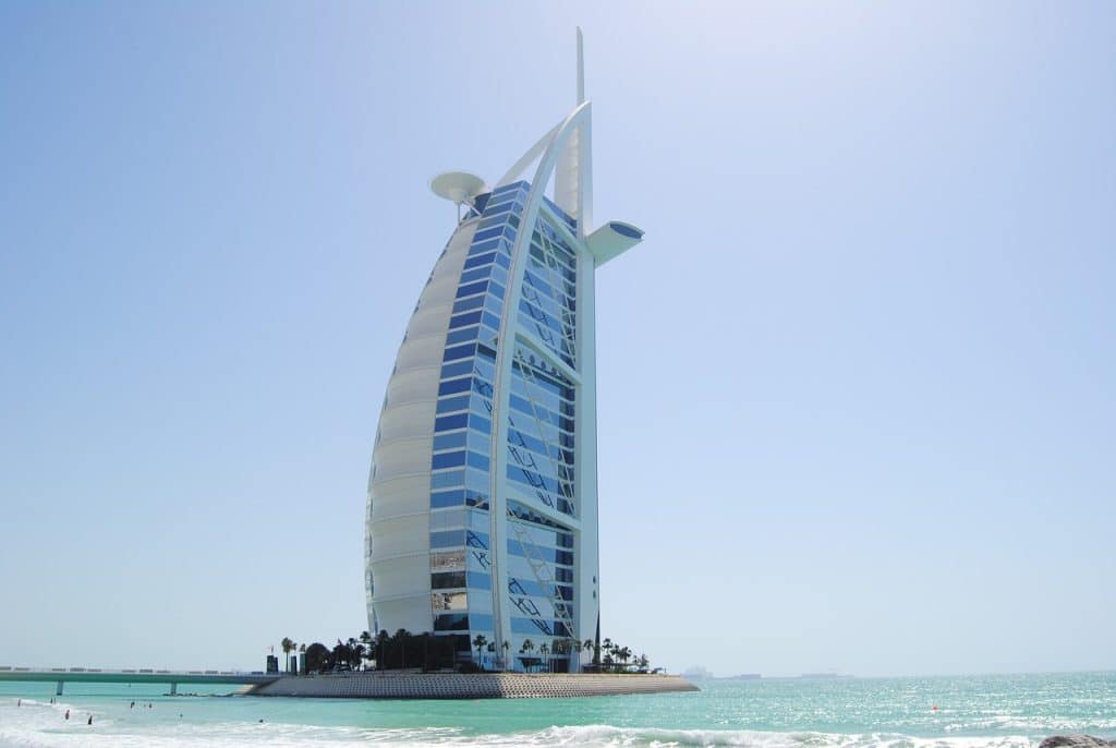 dubai, burj al arab, sails a ship